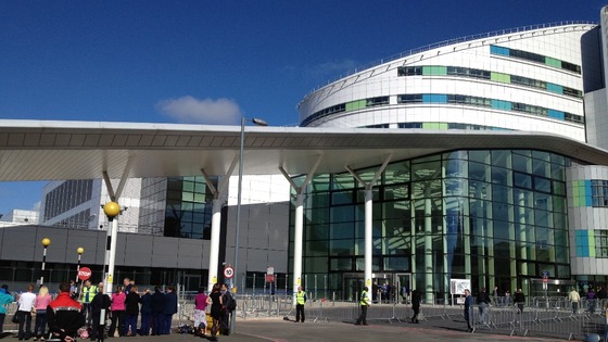The barriers are up and crowds are arriving at the Queen Elizabeth Hospital