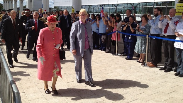 The Queen arrives at the QE hospital