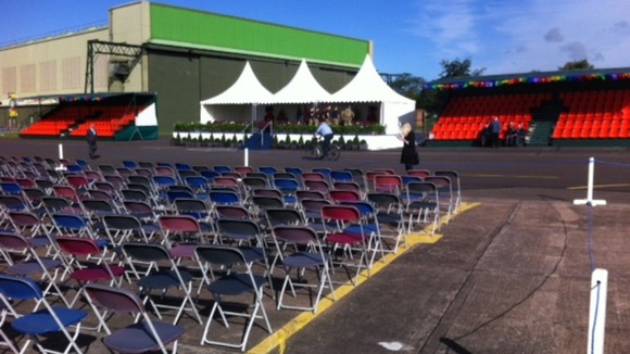 Preparations at RAF Cosford ahead of the Queens arrival later