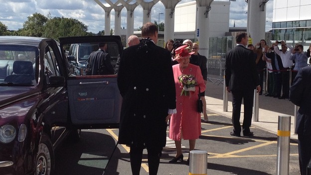 The Royal Party depart from Birmingham for RAF Cosford in Shropshire