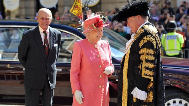 The Queen and The Duke of Edinburgh in Victoria Square, Birmingham