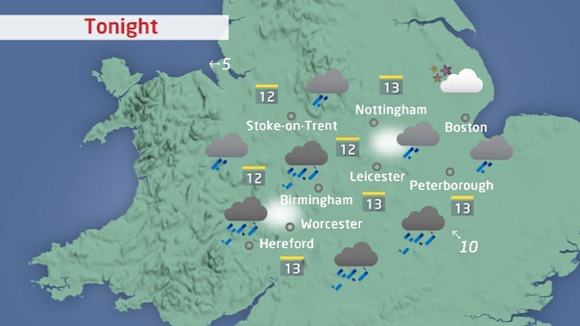 rain across the Central region