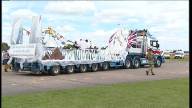 A Diamond Jubilee painted lorry from Ridgway Rentals at the parade in Shropshire today