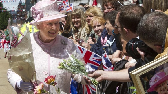 The Queen meets the crowds of Worcester