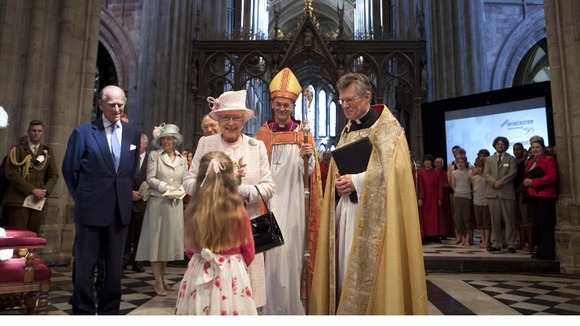 The Queen and The Duke of Edinburgh at Worcester Cathedral