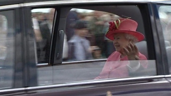 The Queen arriving at RAF Cosford