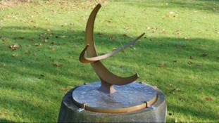 The Henry Moore sundial sculpture.