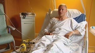Tomas Dybro, who survived the avalanche in the French Alps, talks to ITV News from his hospital bed. 
