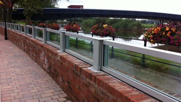 The new flood defences in Upton-on-Severn in Worcestershire