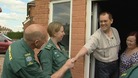 Simon Bakewell meeting the paramedics who helped save his life