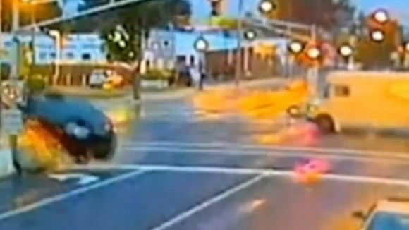 CCTV picture of the moment of impact in New Jersey
