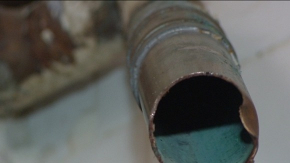 Copper pipes cut