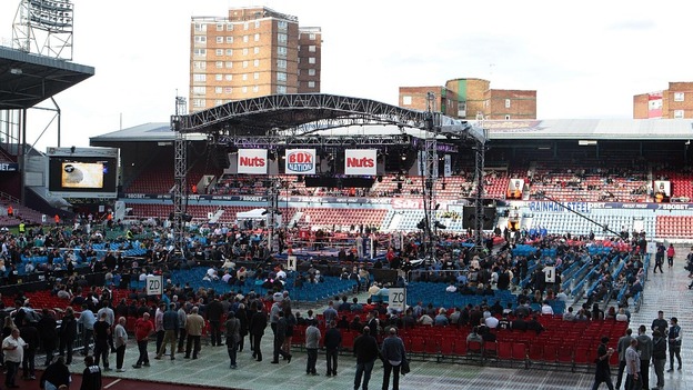 General view of Upton Park as it prepares for the David Haye and Dereck Chisora fight
