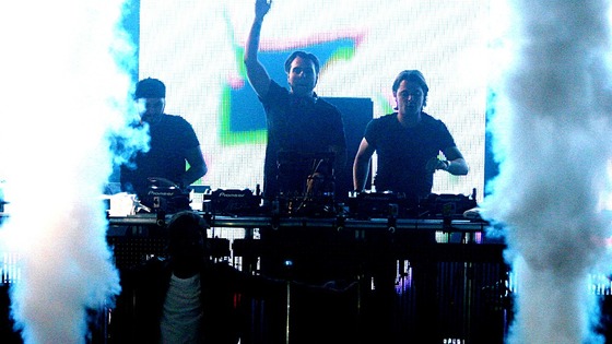 Swedish House Mafia pictured at one of their UK concerts last year