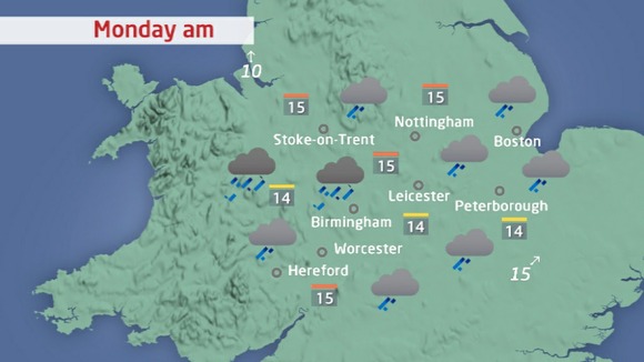 Monday morning weather for ITV Central