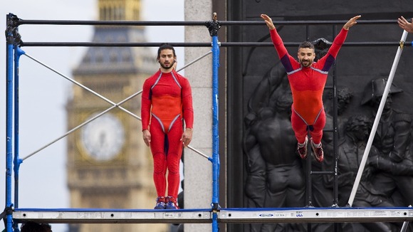 Dancers performing at London's Trafalgar Square