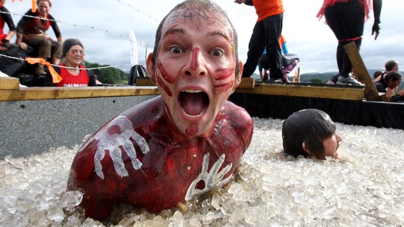Participants brave the ice