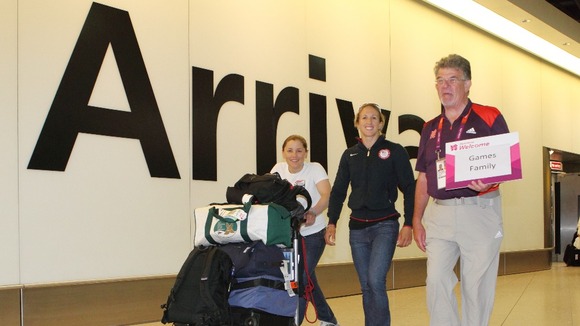 embers of the USA Olympic Team are met by LOCOG members