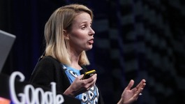 Marissa Mayer during her time at Google unveiling 'Google Instant'