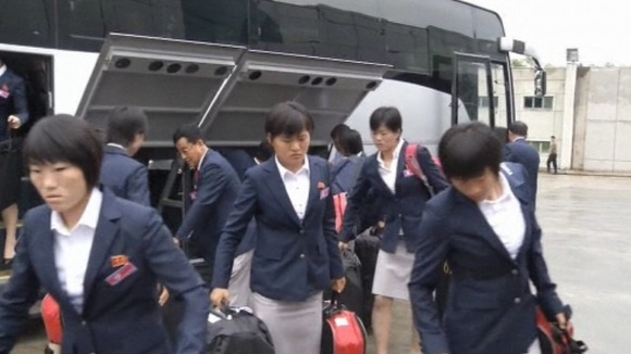 North Korea's Olympics team heads for London