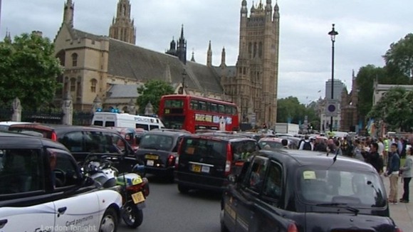 Cabs stand still in protest