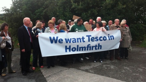 Pro-Tesco campaigners in Holmfirth