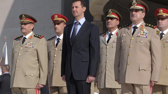 President Assad with senior military officials including General Rajiha