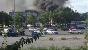 The view moments after the bomb had been detonated.