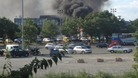 The view moments after the bomb had been detonated.