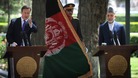 David Cameron and President Hamid Karzai hold a joint press conference in Afghanistan