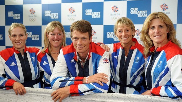 Team GB Equestrian team of (left-right) Zara Phillips, Nicola Wilson, William Fox-Pitt, Mary King and Kristina Cook 