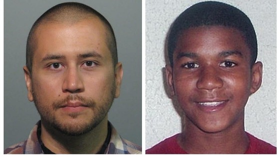 George Zimmerman (left) and 17-year-old teenager Trayvon Martin (right) 
