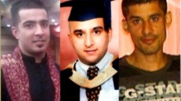 Eight men have been found not guilty of the murders of three friends during rioting in Birmingham last summer.
