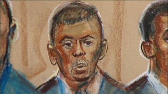 Artist impression of Ian Beckford in Court