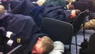 UK troops sleeping on chairs