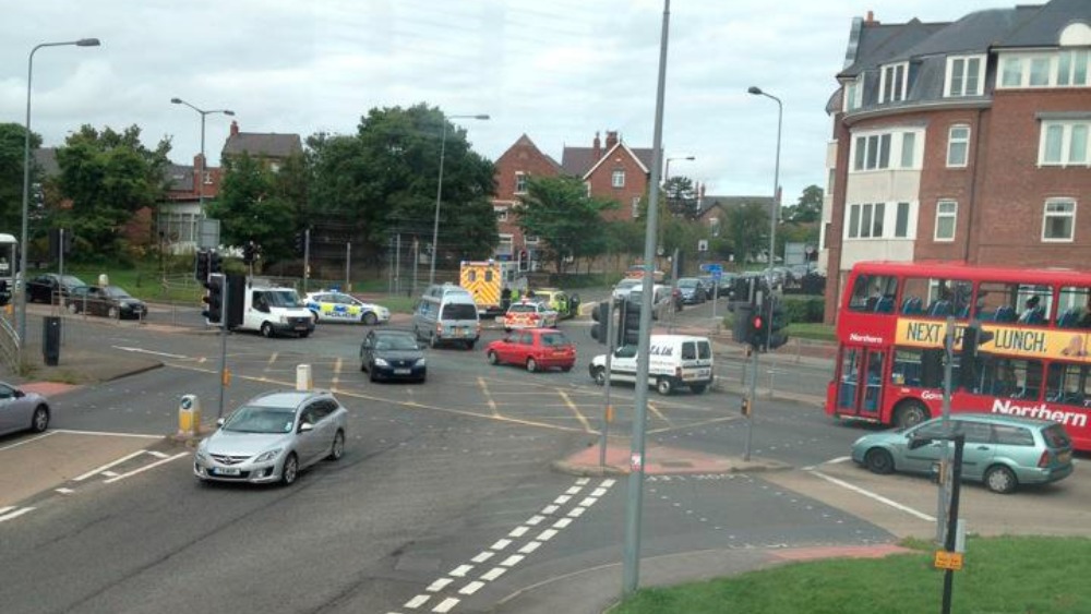 Road blocked at Neville's Cross Tyne Tees ITV News