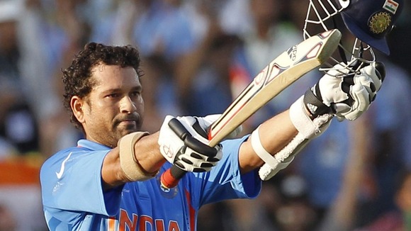 India batsman Sachin Tendulkar has hit his 100th international century