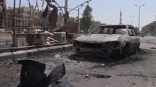 The view in a suburb of Damascus that the Syrian army has managed to re-capture from rebels