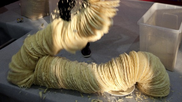 Shamin Ali and Rayman Ali from the Poppadom Restaurant attempt to break the Guinness World Record