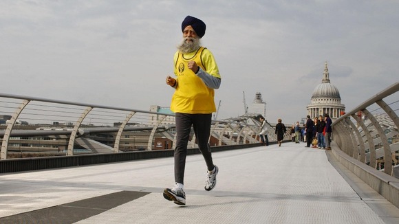 101-year-old marathon runner Fauja Singh.