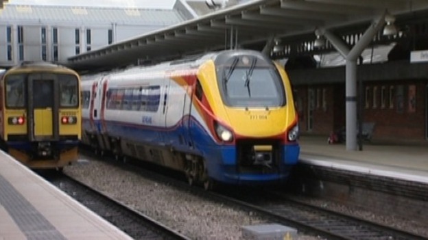 East Midland Trains service at train station in the region
