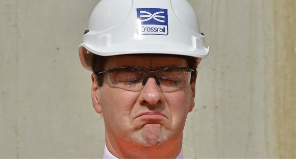 Chancellor of the Exchequer George Osborne during a tour of a Crossrail construction site in central London
