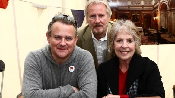 Hugh Bonneville who plays The Earl of Grantham, David Robb who plays Doctor Clarkson and Penelope Wilton who plays Mrs Isobel Crawley.