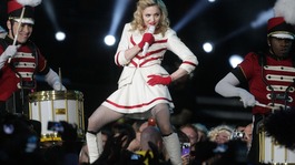 Madonna performs at Murrayfield Stadium in Edinburgh, Scotland.