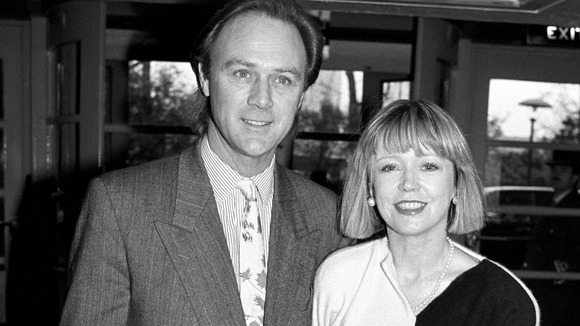 actress Angharad Rees with her then husband Christopher Cazenove in 1990