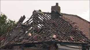 Ruins of house after gas explosion