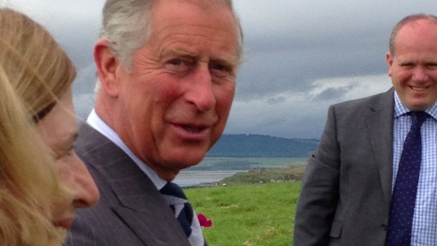 Prince Charles has continued his visit to the North East by touring Holy Island and Lindisfarne Castle.