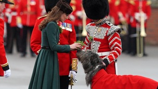 Kate Middleton greets Irish Guards on St Patrick's Day