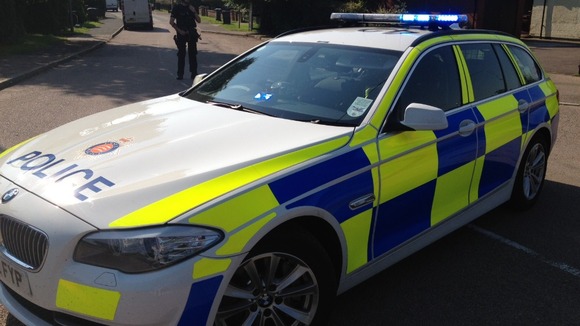 Police seal of a road at Lyons Hall Road, Braintree
