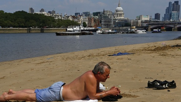 One of the few stretches of sand in central London